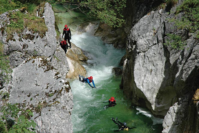 Photograph of wild-water swimming in Austria.